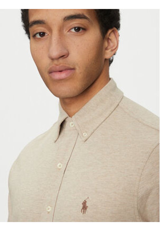 Polo Ralph Lauren Koszula 710798291020 Beżowy Regular Fit. Typ kołnierza: polo. Kolor: beżowy. Materiał: bawełna