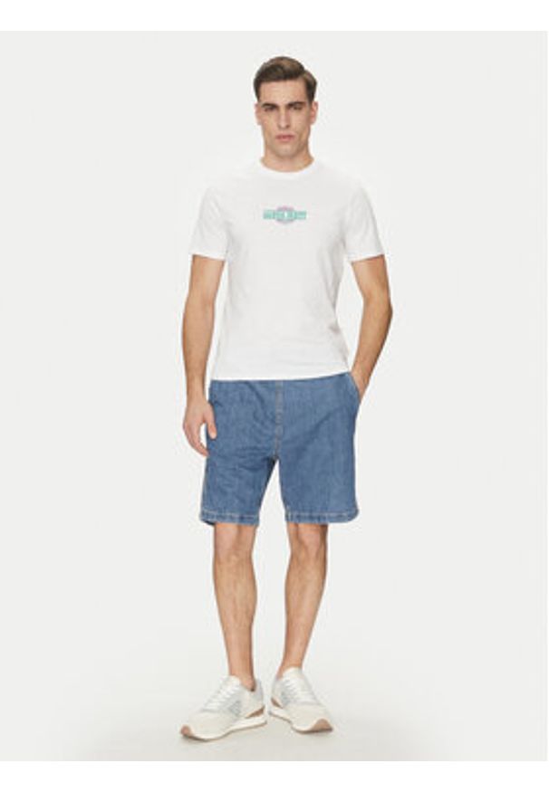 Guess Jeans T-Shirt M5GI23 K8HM0 Biały Slim Fit. Kolor: biały. Materiał: bawełna