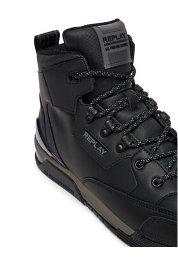 Replay - REPLAY Sneakersy GMZ1R.000.C0019S Czarny. Kolor: czarny. Materiał: skóra