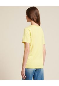 Luisa Spagnoli - LUISA SPAGNOLI - Żółty bawełniany T-shirt Biancofiore. Kolor: żółty. Materiał: bawełna #4