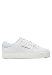 Calvin Klein Jeans Sneakersy Classic Cupsole Lowlaceup Lth Wn YW0YW01444 Biały. Kolor: biały. Materiał: skóra