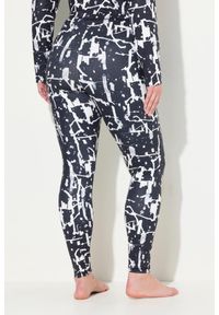 ULLA POPKEN - Damskie Legginsy funkcyjne z nadrukiem szybkoschnące z recyklingu. Kolekcja: plus size. Kolor: czarny. Materiał: elastan, poliester, materiał. Wzór: nadruk