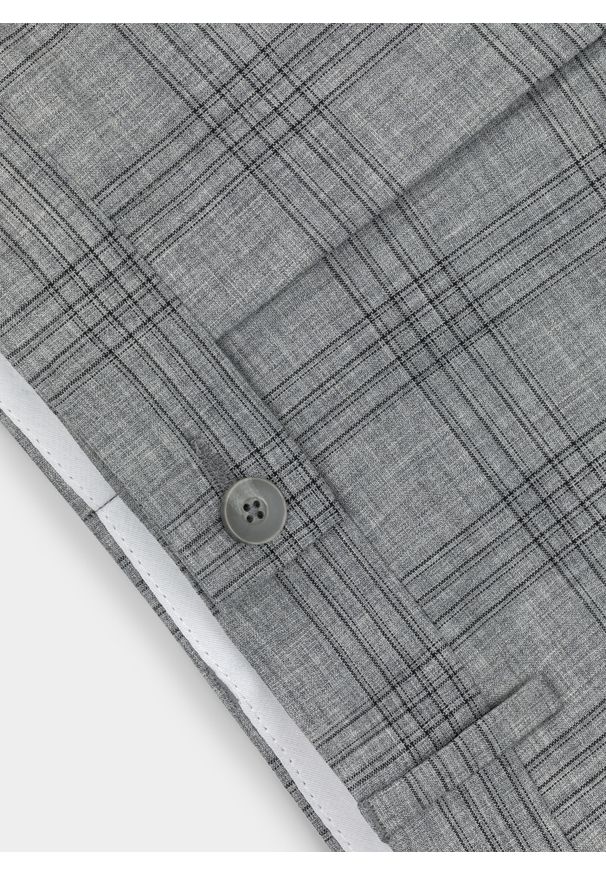 Pako Lorente - PAKO LORENTE – Szare spodnie garniturowe P21WF-6G-070-S. Okazja: na komunię. Kolor: szary. Wzór: kratka. Sezon: lato. Styl: elegancki