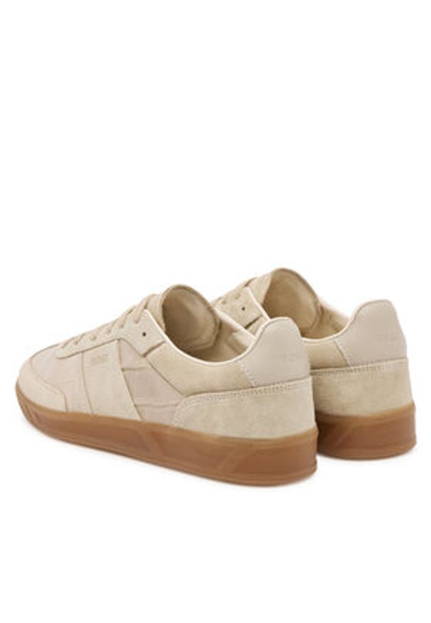 BOSS Sneakersy Brenta 50547825 Beżowy. Kolor: beżowy. Materiał: skóra, zamsz