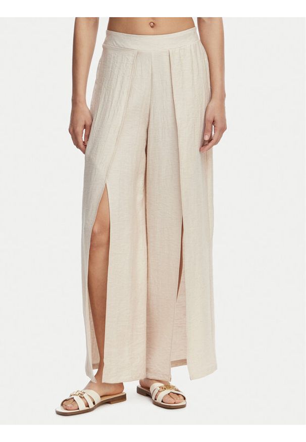 YSABEL MORA - Ysabel Mora Spodnie materiałowe 86272 Beżowy jasny Wide Leg. Kolor: beżowy. Materiał: wiskoza