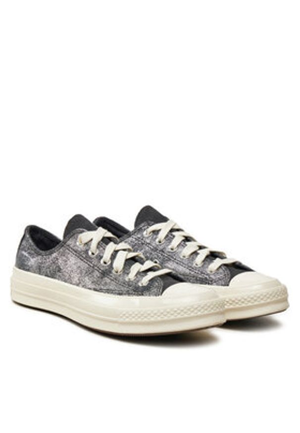 Converse Trampki Chuck 70 Suede Shimmer Ox A10379C Szary. Kolor: szary. Materiał: zamsz, skóra
