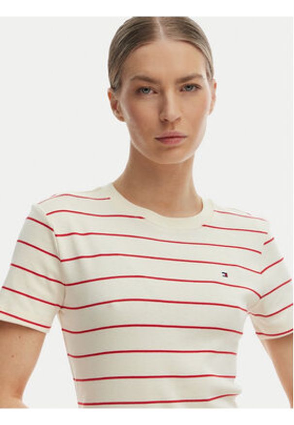 TOMMY HILFIGER - Tommy Hilfiger T-Shirt New Cody WW0WW40587 Biały Slim Fit. Kolor: biały. Materiał: bawełna