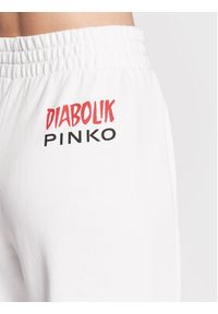 Pinko Spodnie dresowe DIABOLIK Flaviana AI22-23 PKDB 1L109E 8314 Biały Relaxed Fit. Kolor: biały. Materiał: bawełna, dresówka #5