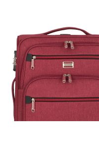 Wittchen - Średnia walizka z kolorowym suwakiem bordowa. Kolor: czerwony. Materiał: poliester. Wzór: kolorowy. Styl: wakacyjny #5