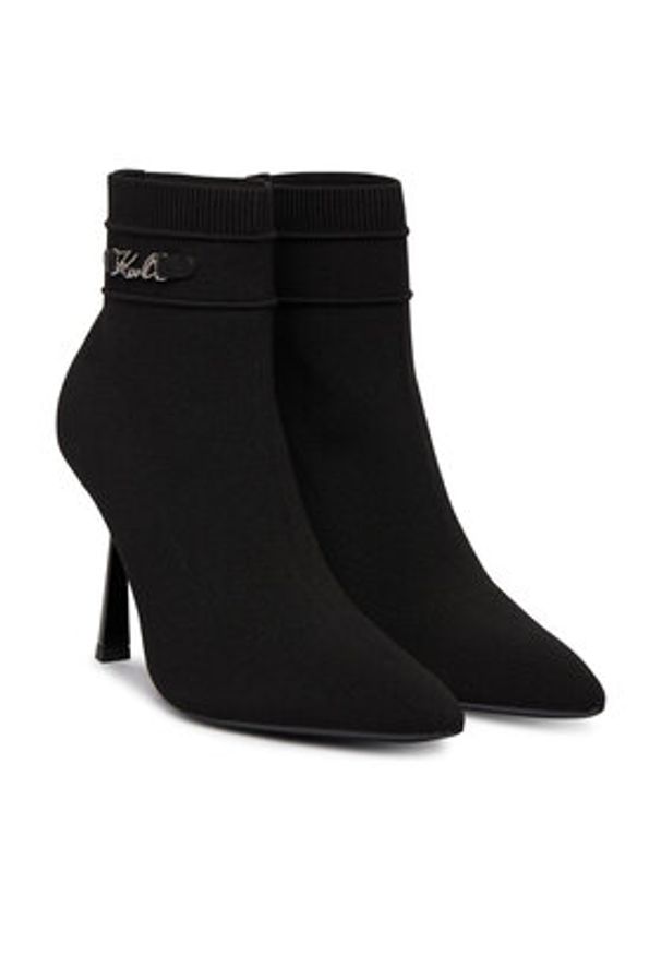 Karl Lagerfeld - KARL LAGERFELD Botki Pandara KL31346A Czarny. Kolor: czarny. Materiał: materiał