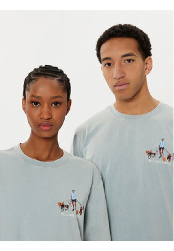 Filling Pieces T-Shirt Unisex Dog Walker 7449981 Zielony Regular Fit. Kolor: zielony. Materiał: bawełna