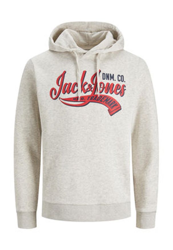 Jack & Jones - Jack&Jones Bluza Logo 12233597 Szary Standard Fit. Kolor: szary. Materiał: bawełna