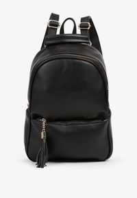 Born2be - Czarny Mały Plecak Ozdobiony Frędzlami Letatia. Kolor: czarny. Wzór: aplikacja. Styl: klasyczny, elegancki, casual