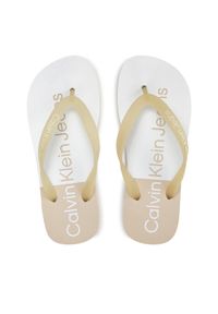 Calvin Klein Jeans Japonki Beach Sandal Flatform Monologo YW0YW01617 Écru. Materiał: syntetyk