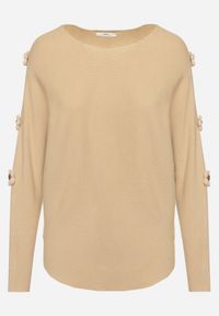 Born2be - Ciemnobeżowy Sweter z Wiskozą i Wycięciami przy Rękawach Evancia. Okazja: na co dzień, na spotkanie biznesowe, do pracy. Kolor: beżowy. Materiał: wiskoza. Styl: klasyczny, elegancki, biznesowy, casual #7