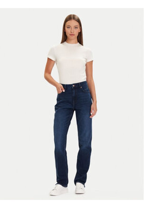 BOSS Jeansy C_Ada 50553902 Granatowy Straight Fit. Kolor: niebieski