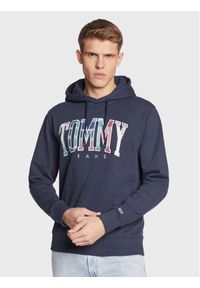 Tommy Jeans Bluza Tartan DM0DM15696 Granatowy Regular Fit. Kolor: niebieski. Materiał: bawełna
