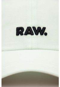G-Star RAW - G-Star Raw czapka z daszkiem bawełniana kolor zielony z aplikacją. Kolor: zielony. Materiał: bawełna. Wzór: aplikacja #2