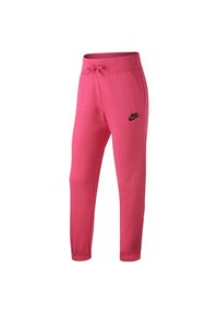 Nike - Dziewczęce Spodnie Dresowe NSW. Kolor: różowy. Materiał: dresówka