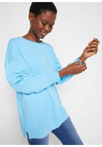 bonprix - Shirt oversized z długimi rękawami balonowymi. Kolor: niebieski. Długość rękawa: długi rękaw. Długość: długie
