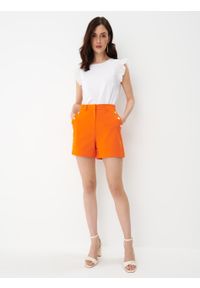 Mohito - Pomarańczowe szorty z wysokim stanem - Pomarańczowy. Stan: podwyższony. Kolor: pomarańczowy #2