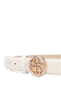 Guess Pasek Damski BW9284 P5430 Biały. Kolor: biały. Materiał: skóra