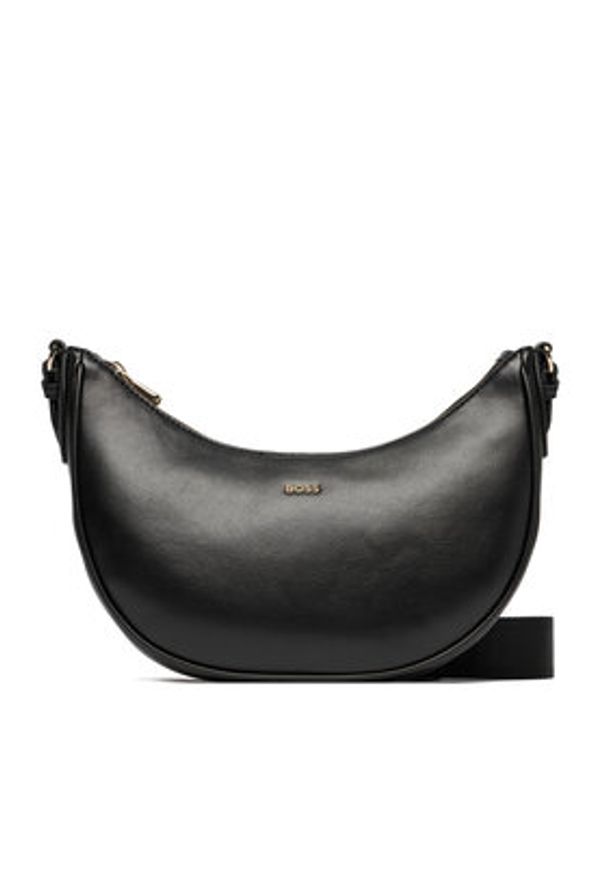 BOSS Torebka Sandy Halfmoon 50558133 Czarny. Kolor: czarny. Materiał: skórzane