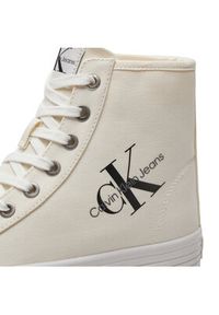 Calvin Klein Jeans Sneakersy Vulcanized Flatform Mid Cut YW0YW00646 Biały. Kolor: biały. Materiał: materiał #5