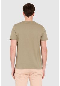 Guess - GUESS Zielony męski t-shirt bawełniany slim fit, Rozmiar XL. Kolor: zielony. Materiał: bawełna. Wzór: aplikacja #4