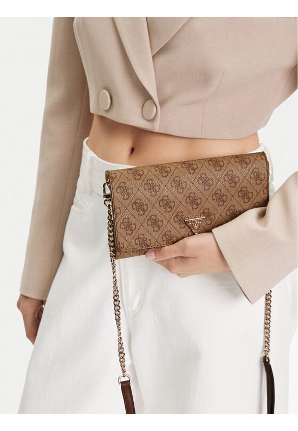 Guess Torebka Noelle II Mini HWBG96 72750 Brązowy. Kolor: brązowy. Materiał: skórzane