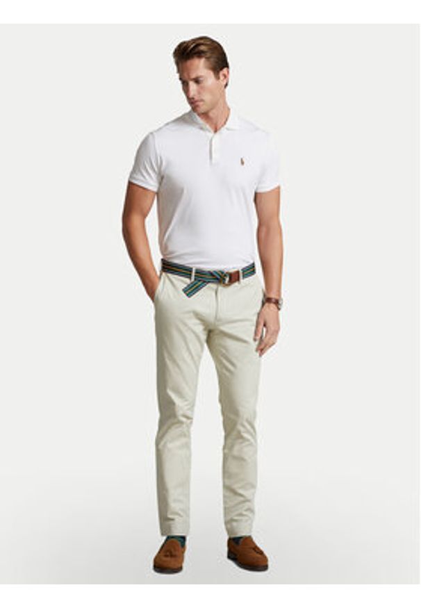 Polo Ralph Lauren Polo 710713130003 Biały Custom Slim Fit. Typ kołnierza: polo. Kolor: biały. Materiał: bawełna