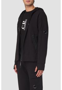 C.P. Company - C.P. COMPANY Czarna męska bluza Hooded Open, Rozmiar XL. Kolor: czarny