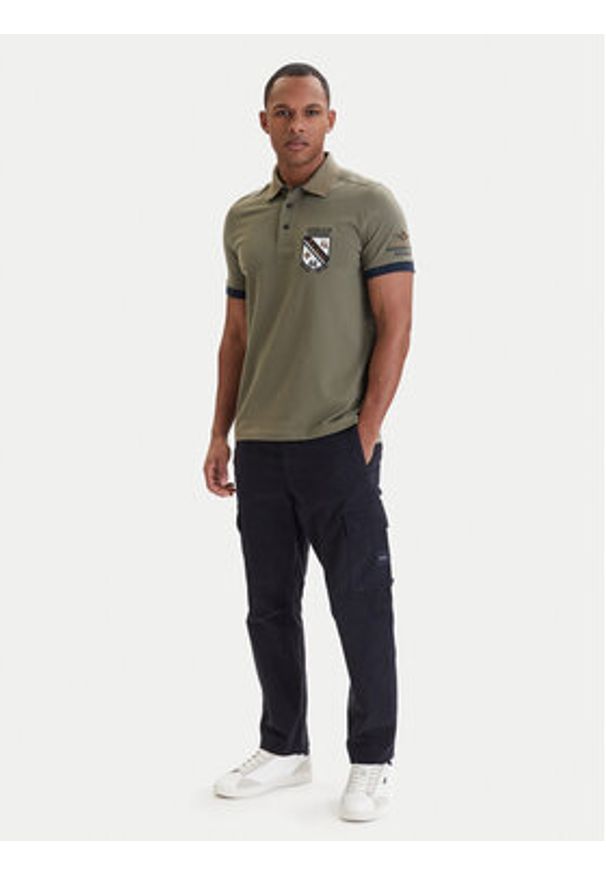 Aeronautica Militare Polo 261PO1915UP00191 Zielony Regular Fit. Typ kołnierza: polo. Kolor: zielony. Materiał: bawełna