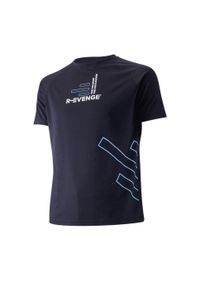 R-EVENGE - Człowiek koszulka z krótkim rękawem Fitness Running Cardio czarna. Kolor: biały, wielokolorowy, niebieski, czarny. Materiał: poliester. Długość rękawa: krótki rękaw. Długość: krótkie. Sport: bieganie, fitness