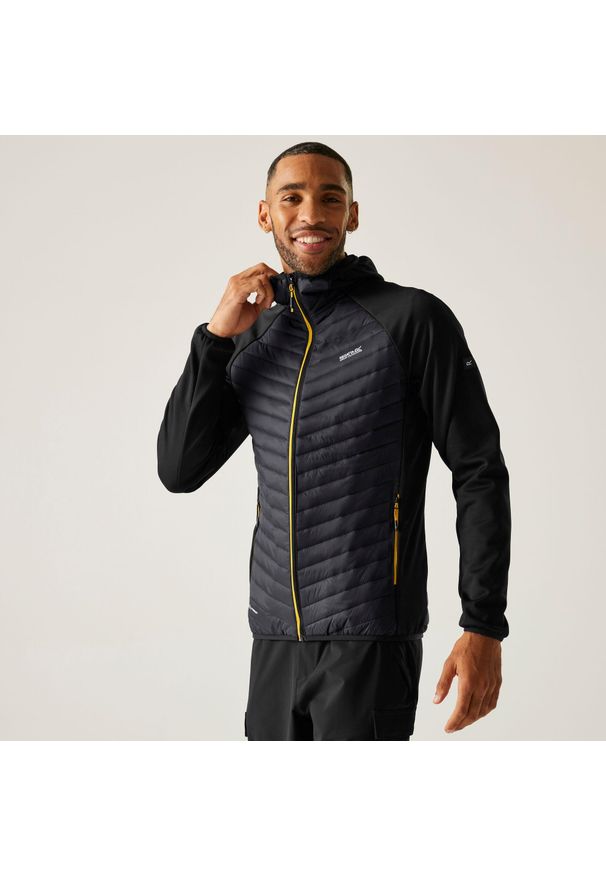 Regatta - Kurtka męska hybrydowa Andreson. Kolor: szary, wielokolorowy, brązowy. Materiał: puch. Sport: turystyka piesza