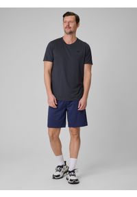 4f - 4F Koszulka treningowa regular szybkoschnąca męska - granatowa L. Kolor: czarny. Materiał: skóra. Sport: fitness #2