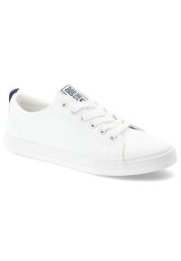 Big-Star - Białe Trampki Big Star Sportowe Obuwie Damskie. Okazja: na co dzień. Kolor: biały. Materiał: guma, syntetyk, jeans, materiał. Szerokość cholewki: normalna. Sezon: lato