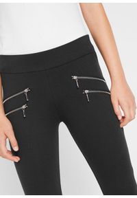 bonprix - Spodnie ze stretchem z elastycznego materiału z bawełną organiczną. Kolor: czarny. Materiał: bawełna, materiał #2