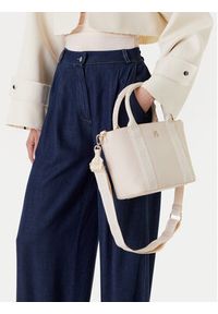 TOMMY HILFIGER - Tommy Hilfiger Torebka Th Logotape Mini Tote AW0AW17201 Écru. Materiał: skórzane #5