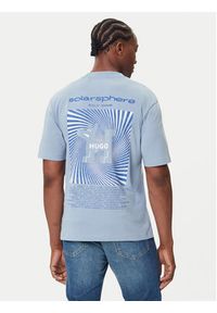 Hugo - HUGO T-Shirt Nedix 50543483 Błękitny Regular Fit. Kolor: niebieski. Materiał: bawełna #4
