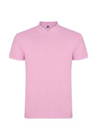ROLY - Męska Koszulka Polo Star. Typ kołnierza: polo. Kolor: różowy #1