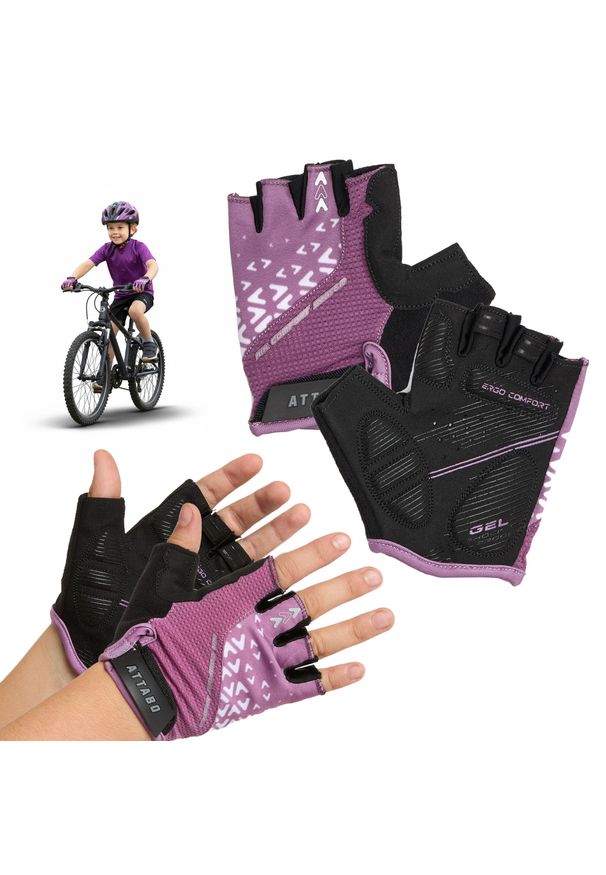 Rękawiczki rowerowe dziecięce ATTABO Vito JRG. Kolor: różowy. Sport: turystyka piesza