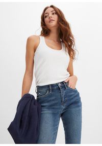 bonprix - Dżinsy skinny, high waist. Stan: podwyższony. Kolor: niebieski. Wzór: gładki #3