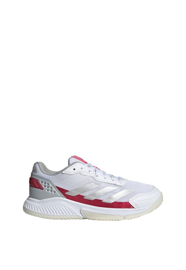 Adidas - Buty Courtquick Padel. Kolor: biały, szary, różowy, wielokolorowy. Materiał: materiał