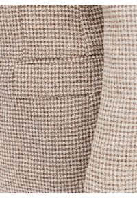 Pako Lorente - Brązowa marynarka w pepitkę. Okazja: na co dzień. Kolor: brązowy. Materiał: poliester, elastan, wiskoza. Sezon: wiosna. Styl: casual #4