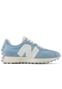 Buty New Balance U327LL - niebieskie. Okazja: na co dzień. Kolor: niebieski. Materiał: skóra, zamsz, materiał, guma. Szerokość cholewki: normalna