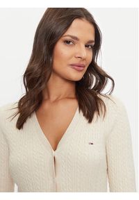 Tommy Jeans Kardigan Essential DW0DW18682 Brązowy Slim Fit. Kolor: brązowy. Materiał: syntetyk, bawełna #4