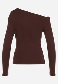 Born2be - Brązowa Wiskozowa Bluzka z Asymetrycznym Dekoltem Clatide. Okazja: na spotkanie biznesowe, do pracy. Kolor: brązowy. Materiał: wiskoza. Styl: biznesowy, elegancki #7