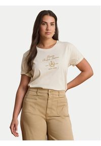 Lauren Ralph Lauren - LAUREN RALPH LAUREN T-Shirt 200P13943002 Kremowy Regular Fit. Kolor: kremowy. Materiał: bawełna #3