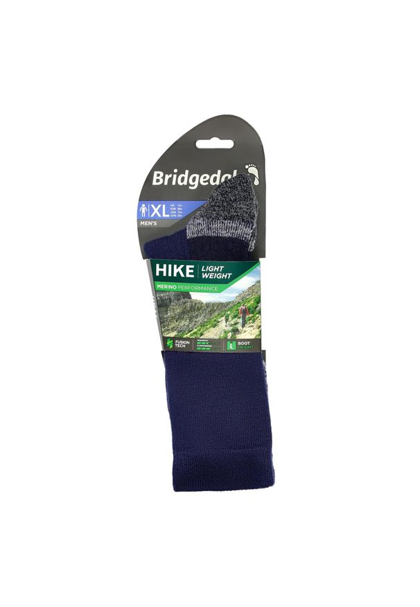 BRIDGEDALE - Skarpety do trekkingu męskie Bridgedale HIKE LW END BO ORI. Kolor: niebieski. Materiał: wełna. Sport: turystyka piesza